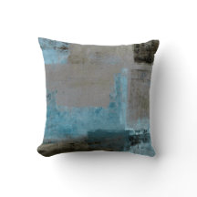 'Staged' Teal and Brown Abstract Art