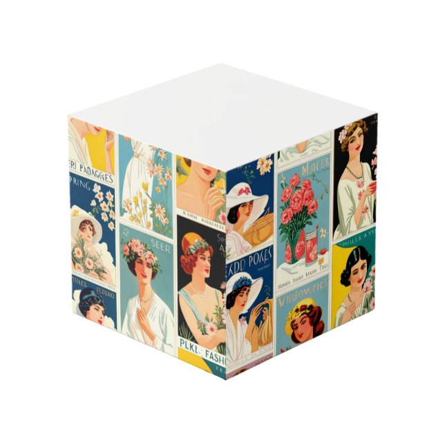 Stages of Blooming Note Cube (Front Angled)