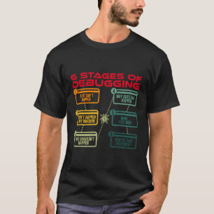 Stages Of Debugging Code Software Developer Funny T-Shirt