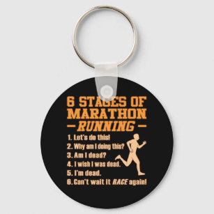 Stages Of Marathon Running Sarcastic Runner Graphi Key Ring