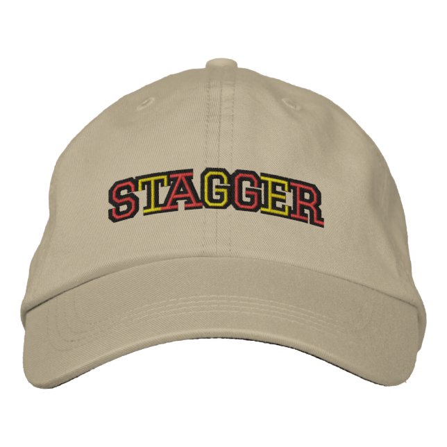 Stagger Mens Khaki Adjustable Hat (Front)