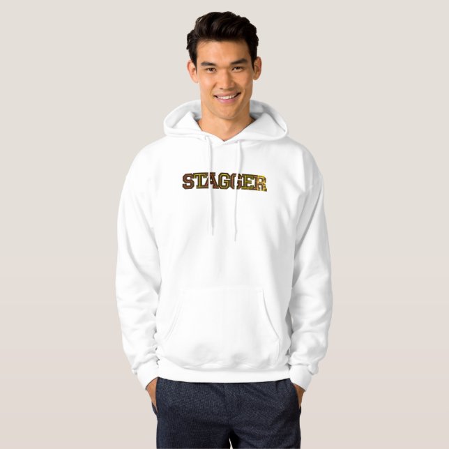 Stagger Men's White Hoodie (Front Full)