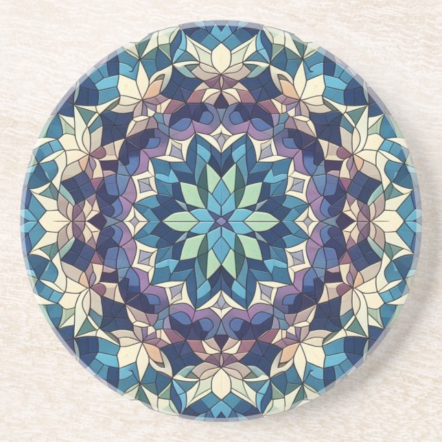 Stain Glass Bloom #2  Coaster (Front)