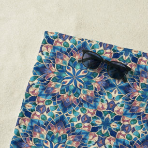 Stain Glass Bloom  Beach Towel