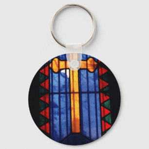 Stain Glass Cross Pere Lachaise Paris Key Ring