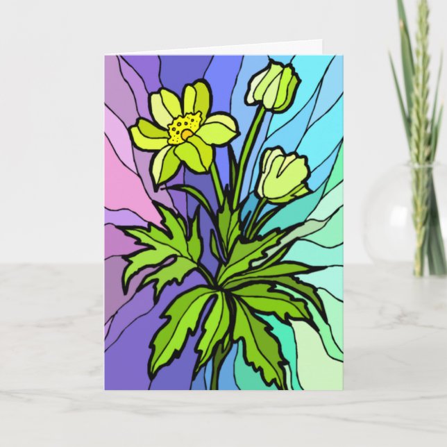 Stain Glass Daisy Card (Front)