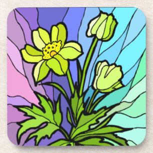 Stain Glass Daisy Coasters