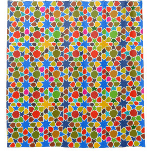 Stain Glass inspired Colorful Shower Curtain