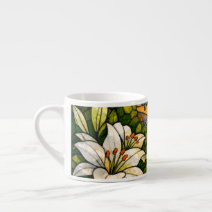 Stain Glass Lilies Butterflies Sunshine Espresso Cup