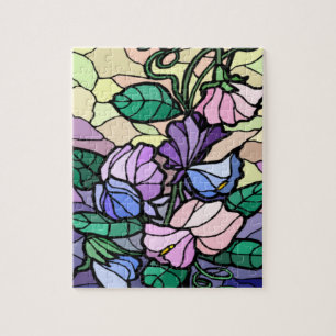 Stain Glass Lily Flower Jigsaw Puzzle