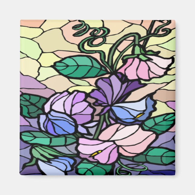 Stain Glass Lily Of The Field  Magnet (Front)