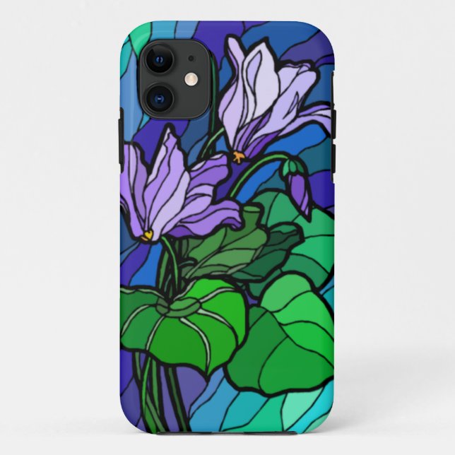 Stain Glass Purple Flower iPhone 5G Case (Back)
