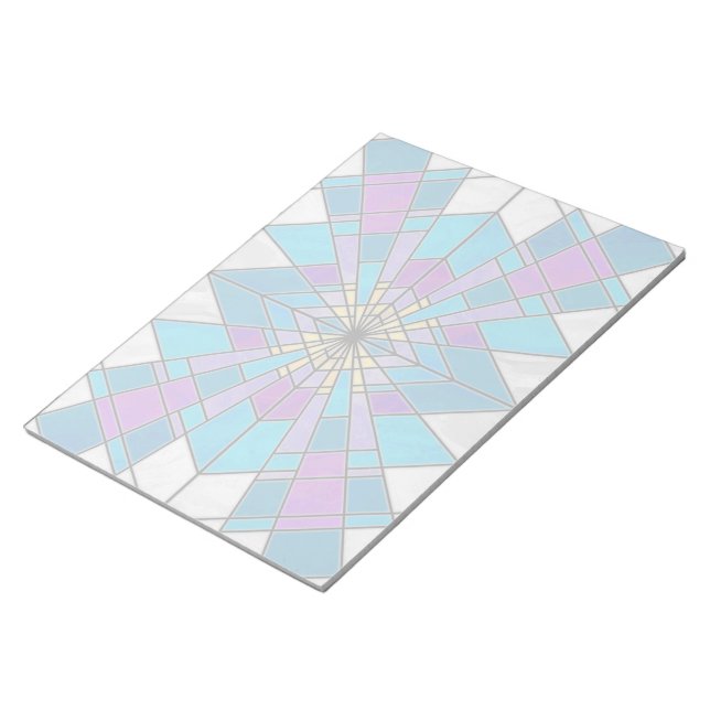 Stain Glass Ray Blue and Purple Notepad (Angled)