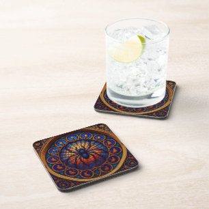 Stain Glass Spider Beverage Coaster