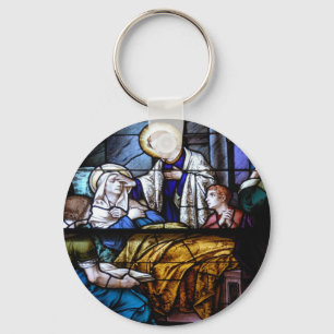 stain glass window key ring