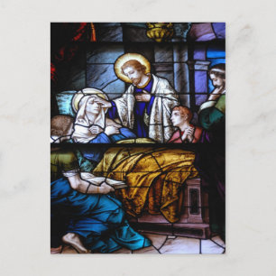 stain glass window postcard