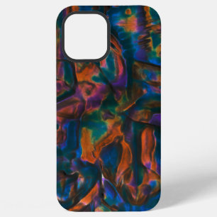 Stained and dented blue shades of aged copper iPhone 12 pro max case