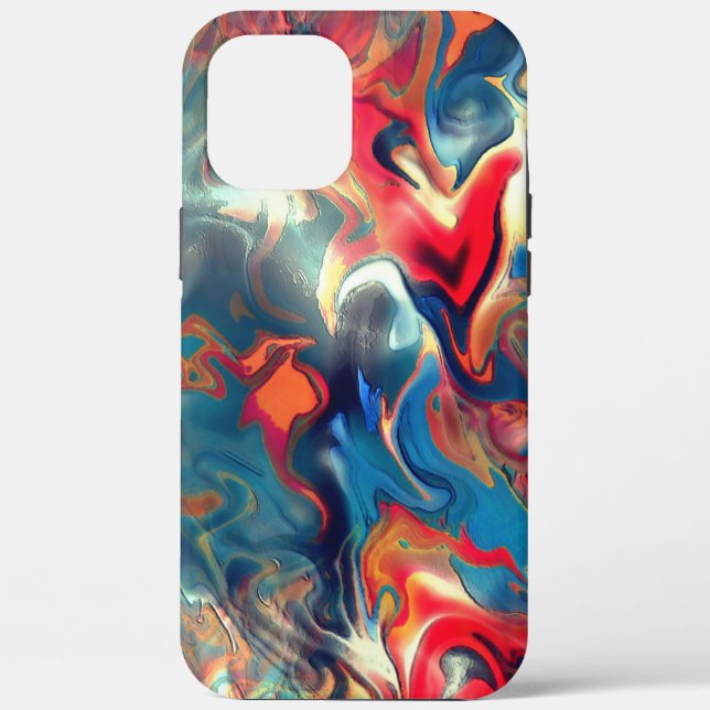 Stained blue and red shades, virtual satin paint   Case-Mate iPhone case (Back)