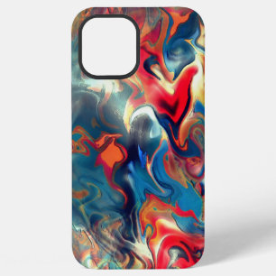 Stained blue and red shades, virtual satin paint iPhone 12 pro max case