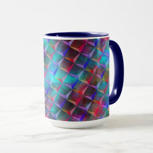 Stained bluish lilac and 3D or pink triangles Mug