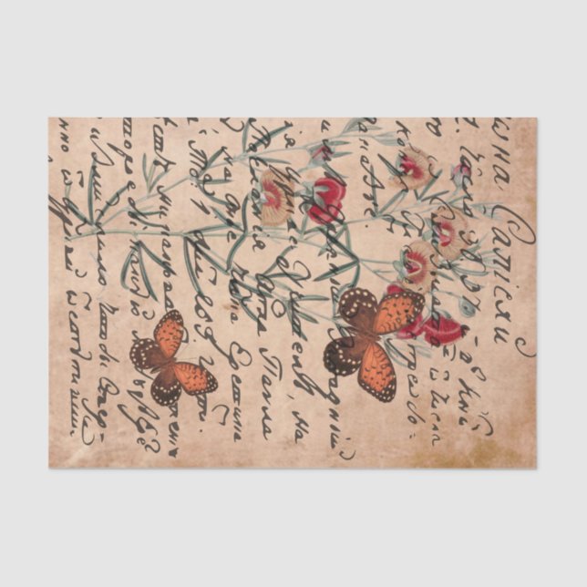 Stained Butterfly Vintage Decoupage Tissue Paper (Front)