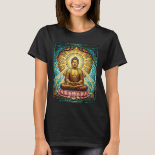 Stained Gl Buddha Zen Buddhism Spiritual Meditatio T-Shirt
