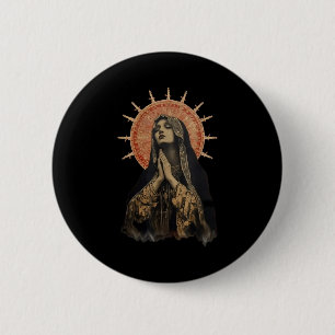 Stained Gl Prayer Faith 6 Cm Round Badge
