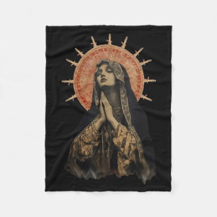 Stained Gl Prayer Faith  Fleece Blanket