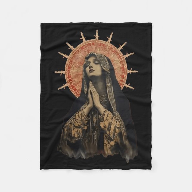 Stained Gl Prayer Faith  Fleece Blanket (Front)