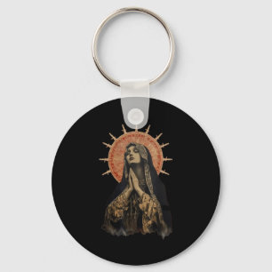 Stained Gl Prayer Faith  Key Ring