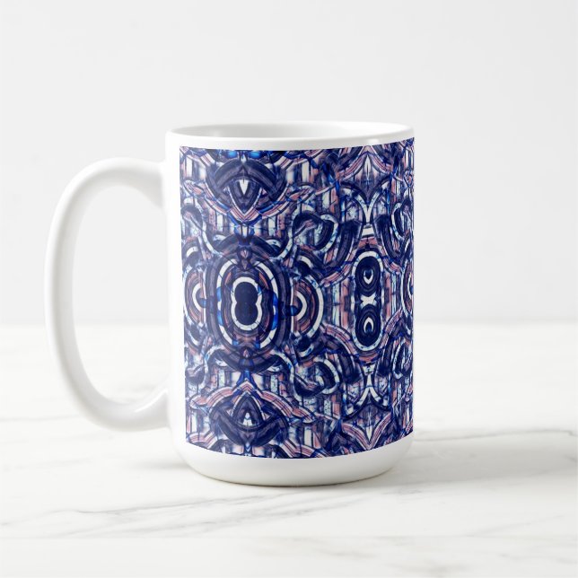 Stained Glass 15oz Purple Geometric Ceramic Mug (Left)