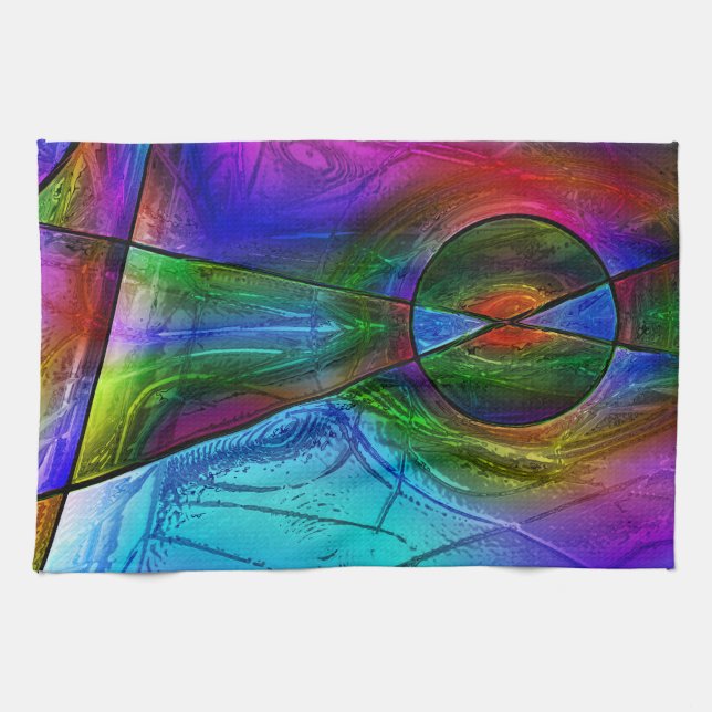 Stained Glass 1 Tea Towel (Horizontal)