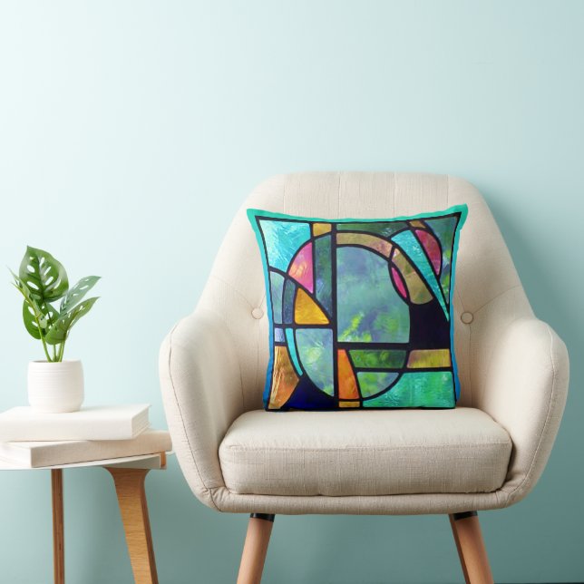 Stained Glass Abstract 1 Cushion (Chair)