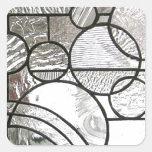Stained Glass  Abstract Circle square clear Sticker