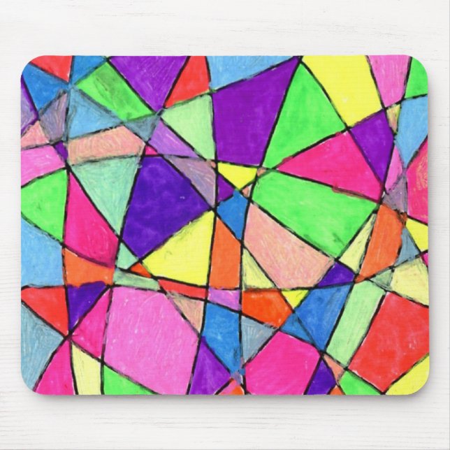 "Stained Glass" Abstract Design Mousepad (Front)