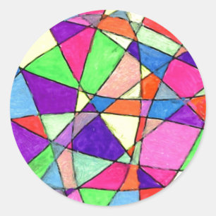 "Stained Glass" Abstract Design Sticker