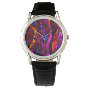Stained Glass Abstract Watch