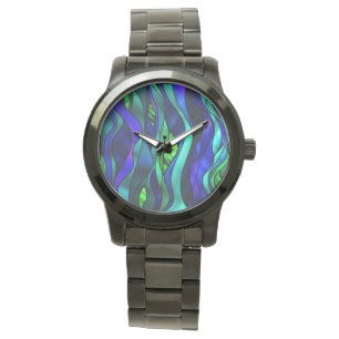 Stained Glass Abstract Watch