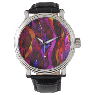 Stained Glass Abstract Watch