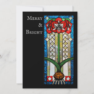 Stained glass amaryllis Holiday and Christmas