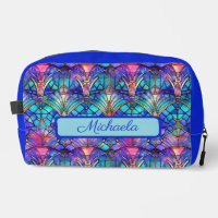 Stained Glass and Royal Blue Toiletry Bag