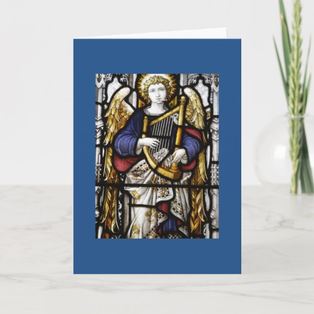 Stained Glass Angel Blank Card (Front)