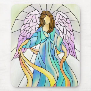 Stained Glass Angel Mouse Pad