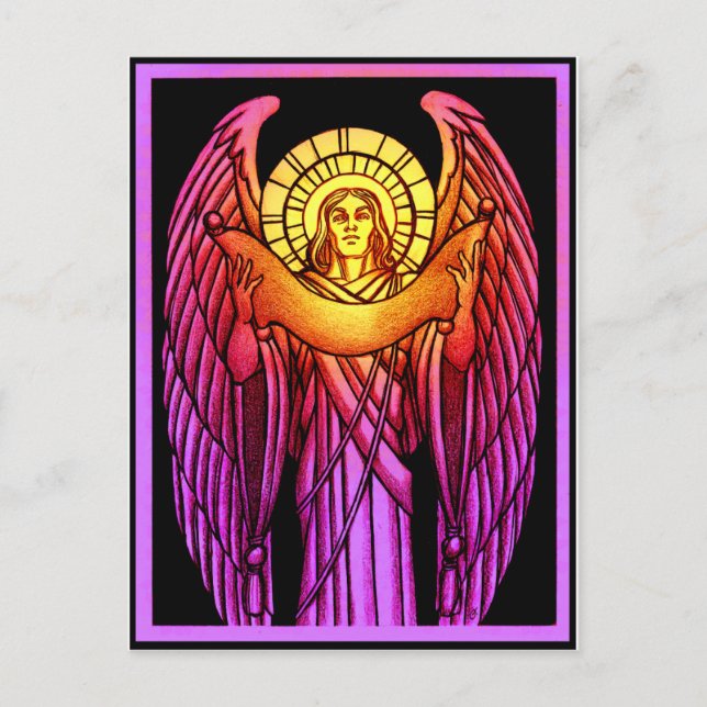 Stained Glass Angel Postcard (Front)