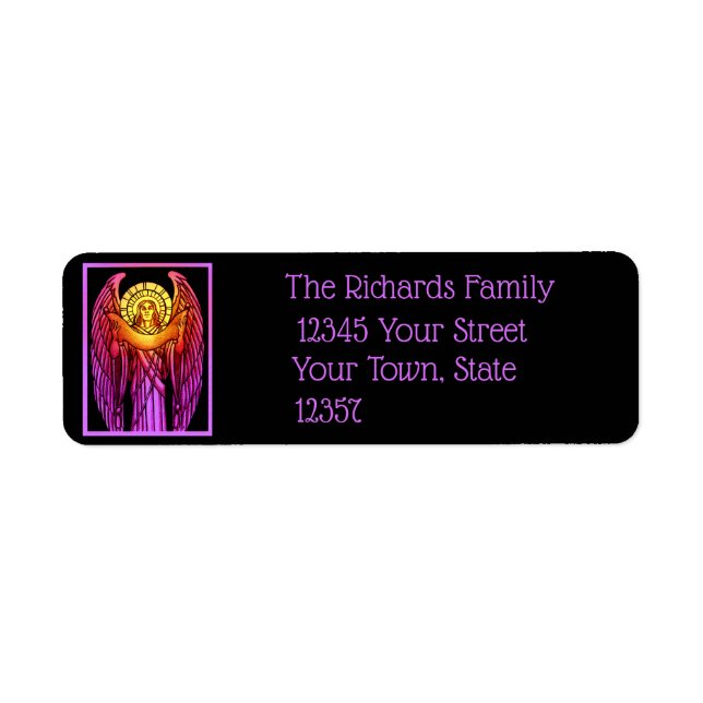 Stained Glass Angel Return Address Label (Front)