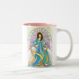 Stained Glass Angel Two-Tone Coffee Mug