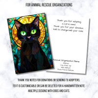Stained Glass Animal Rescue Organization Black Cat
