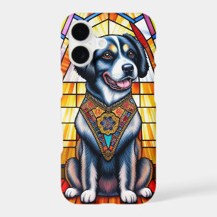 Stained Glass Art Featuring a Dog Portrait