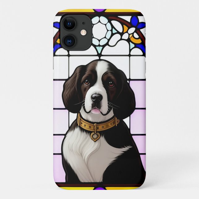 Stained Glass Art Featuring a Dog Portrait Case-Mate iPhone Case (Back)