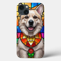 Stained Glass Art Featuring a Dog Portrait